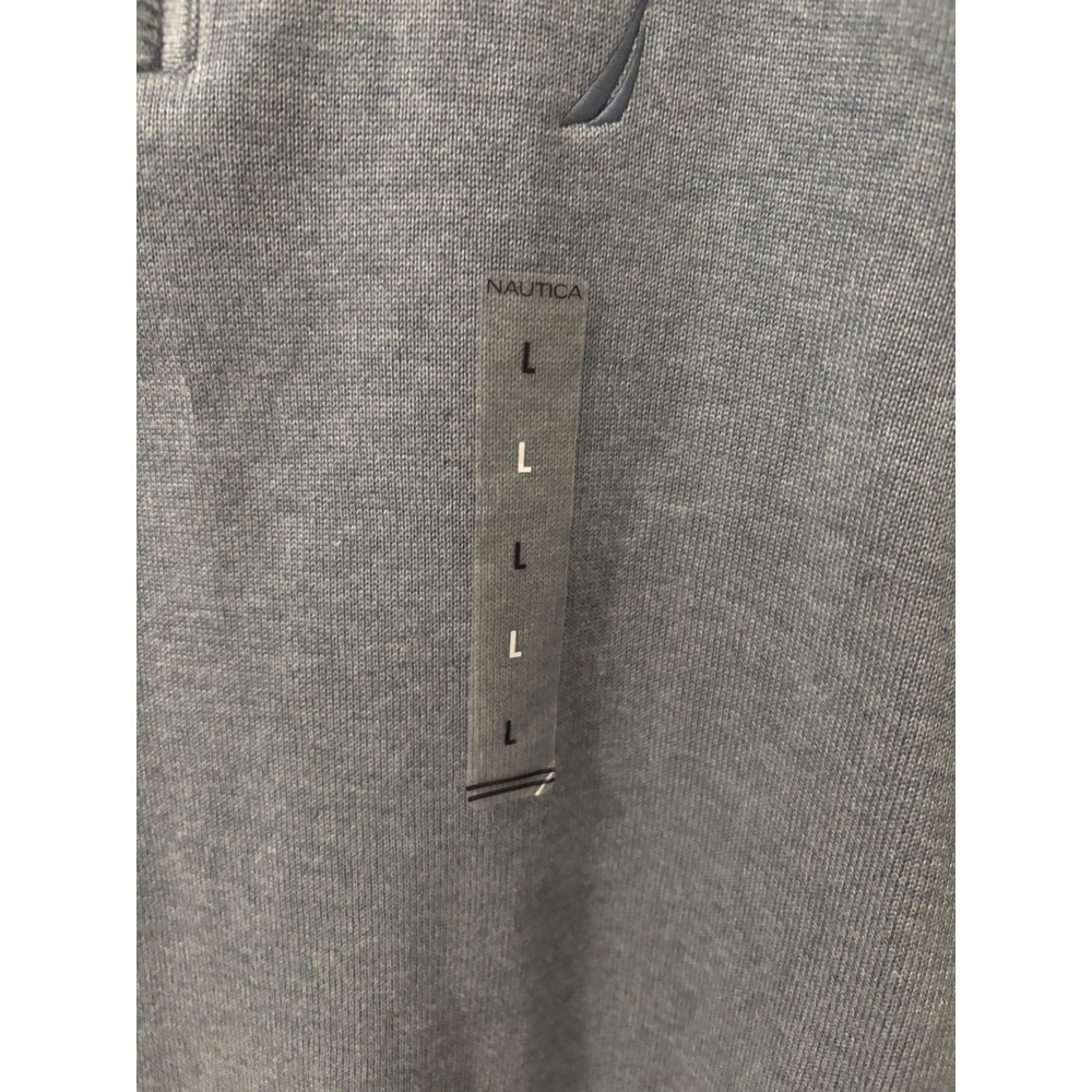 Nautica 1/4 Zip Pullover Sweater Mock Neck Long Sleeve Blue Mens Size L - Picture 4 of 5